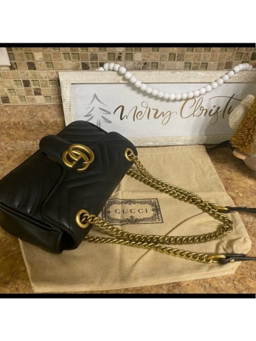 GUCCI GG Marmont Small shoulder bag black - Picture 4 of 9
